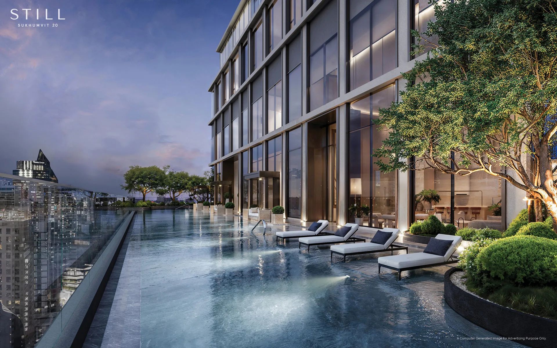 Developer rendering of the sky pool at STILL Sukhumvit 20 Bangkok