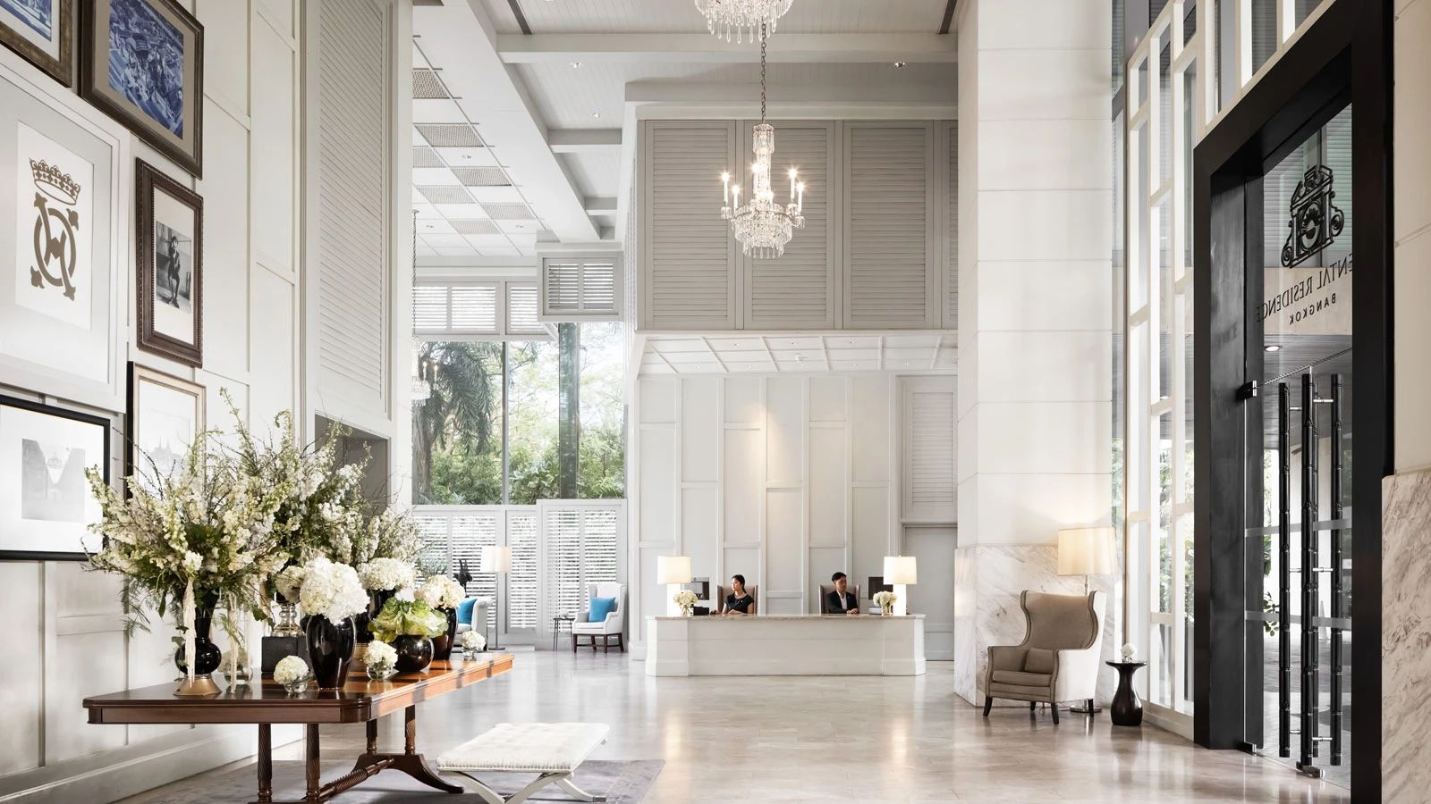 Hotel lobby at Oriental Residence Bangkok, not a private apartment