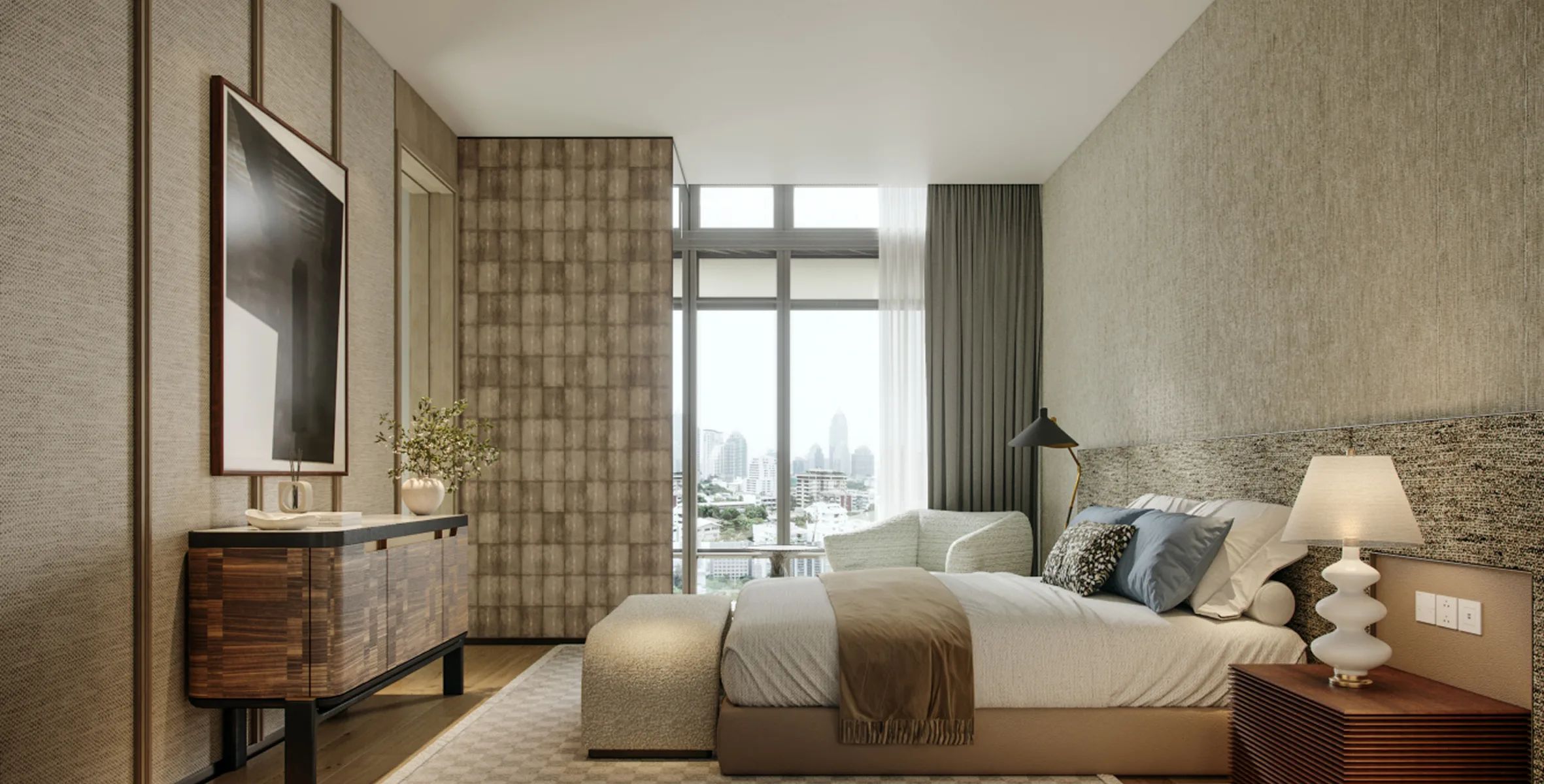 Illustrative bedroom at The Wireless Residences