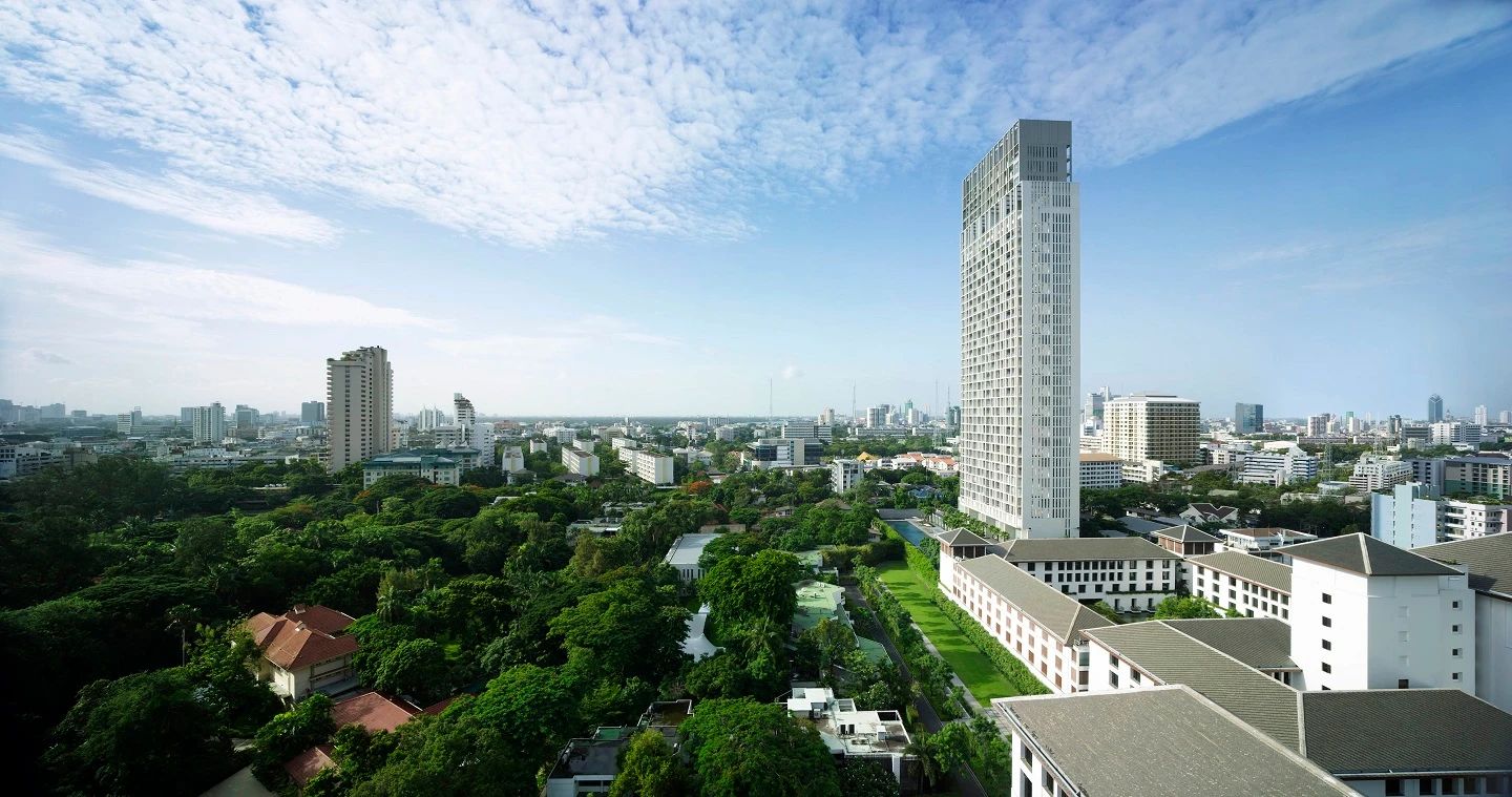The Sukhothai residential tower and surrounding grounds